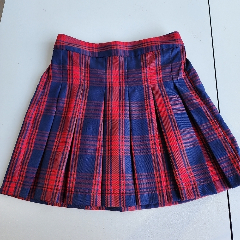 NWT Sim & Sam Women's Blue Red Plaid Mini Skirt Style: Urban Sample Sz M